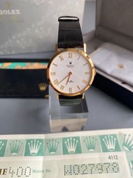 優雅斯文18K金錶 - 勞力士 Rolex 4112 白面羅馬字