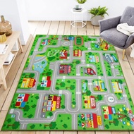 Yincimar Kids Carpet Playmat Car Play Rug City Life Traffic Road Kids Rug 5' X 6'6" Large Children E