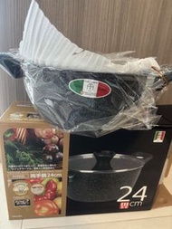 日本加厚麥飯石IH 對芯雙耳鍋 24cm