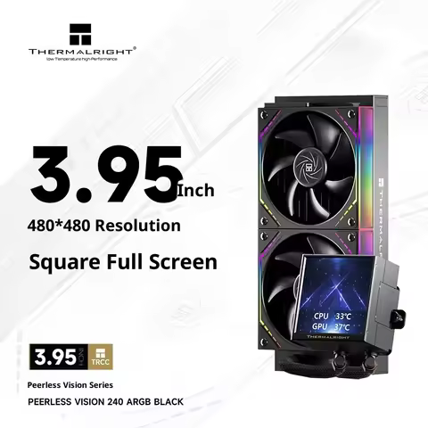 3.95" Square IPS LCD 240mm AIO Cooler, Thermalright PEERLESS VISION 240 ARGB, Custom Video & System 