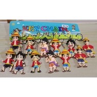 GANTUNGAN WHOLESALE 0NE PIECE LUFFY RUBBER KEYCHAIN CONTENTS 12 PCS