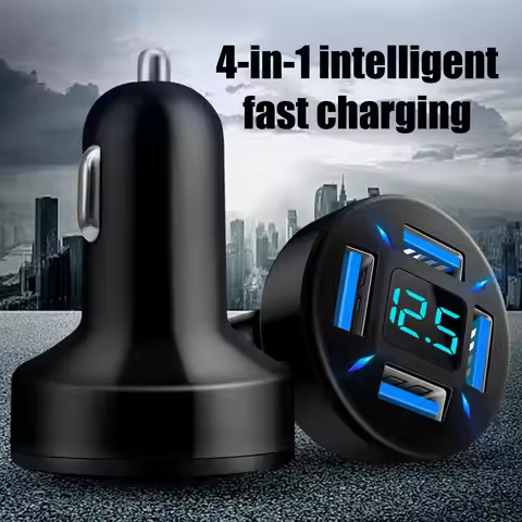 66W 4 Ports USB Car Charger Fast Charging PD Quick 3.0 USB C Car Phone Charger Adapter For iPhone 13