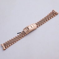 20mm All Rose Gold Steel Jubilee Watch Band strap With Oyster Clasp For rolex GMT Master II