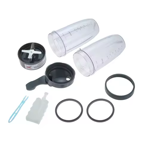 1 Set Blender 32oz Huge Cup with Flip-Top To-Go Lid,Extractor Blade Lid Ring,Rubber Gaskets,Brush Ki