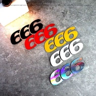 Unique 666 Gesture Car Sticker Bumper Fuel Tank Cap Scratch Block Helmet Electric Vehicle Motorcycle