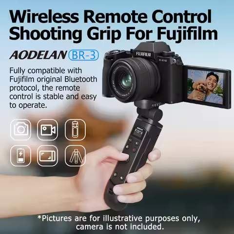 USB-C Rechargeable Wireless Shooting Grip Tripod with Detachable Remote Control for Vlogging Zoom Fo