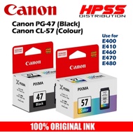 CANON PG47 / PG57 / PG57S CARTRIDGE. FOR PRINTER E410, E400, E400, E480 E470 CANON INK