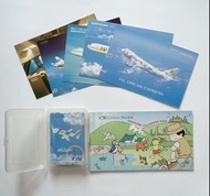 日本航空 名信片  Japan Airlines  Postcards 5張   90年代  機款  駕駛室  Boeing 767   Boeing 747-400   JAL Dream Expr