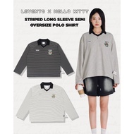 !!️Levents x hello kitty striped long sleeve semi-oversize polo shirt