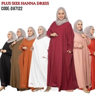 Plus Size Fashion Hannah Muslim Dress Jubah High Quality Pockets 5xl 6xl 7xl 8xl Plain Dresses D8712