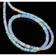 1 Strand 15.5 inch Long Ethiopian Opal Non-Faceted Rondelle Shape Graduated Size 3.25mm to 4.75mm Se