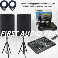 terlaris Paket 8 soundsystem outdoor YAMAHA DBR15 + Mixer Ashley