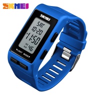 SKMEI Top Brand Electronic Black Clock Watch Outdoor Sports 2 Time Waterproof Multi-function Watch M