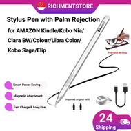 【✅SG✅】Stylus Pen for Amazon Kindle Kobo Sage Nia Libra Color Elip Series, Tilt Function,Magnetic Att