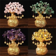 Manufacturer Wholesale Citrine Lucky Tree Money Bag Tree Fortune Tree Money Tree Crystal Tree Crysta