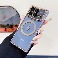 Electroplated transparent magnetic business phone case For Xiaomi MIX FOLD 3 Fold4 MIX Flip fold3