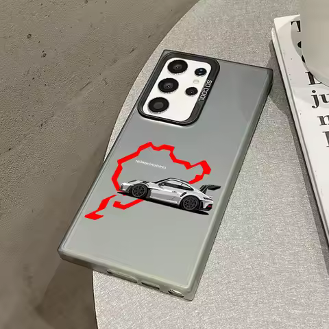 Car Racing Track Phone Case For Samsung S26 S25 S24 A57 A56 A37 A36 A17 A16 A07 M56 Ultra Plus Laser