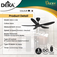 DEKA Fan DEKA F5DC PRO 56 Inch 5 Blades 20 Speed Forward + Reverse DC Motor With Remote Control Ceil