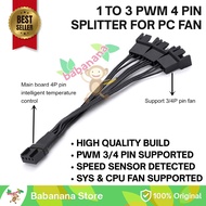 Y Splitter Cable 1 to 3 PWM Computer Fan 4pin Cable Hub 4 pin Branch Fan Hub Controller