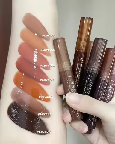 Original LEEMEMBER Lava Chocolate Lip Gloss Serie Lip Glaze Moisturize Tint Liquid Lipstick Chinese 