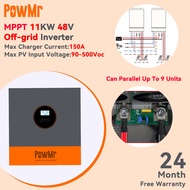 PowMr 11KW Hybrid Solar Inverter 500Vdc Supports 48V Lifepo4 Battery Can Parallel Up to 9 Unit Built