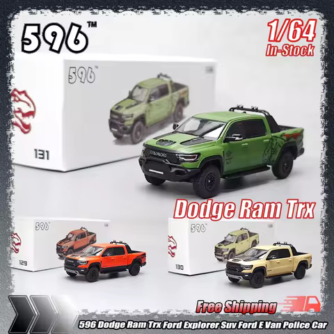 New 596 1:64 Dodge Ram Trx Ford Explorer Suv Ford E Van Police Car Alloy Miniature Die-Casting Car M