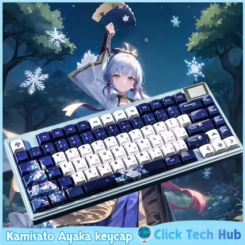 Genshin Impact Kamisato Ayaka Keycap Ceramic Coating Smooth Game Theme Keycap Engraved Xda Customize