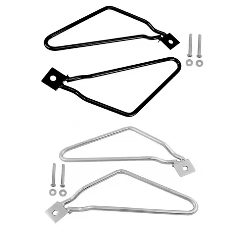 2PCS For Harley Sportster 883 Iron XL883N, Dyna Fat bob FXDF Metal Motorcycle Saddlebag Support Blac