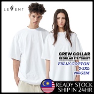 LeVent Cotton T-Shirt Unisex Plain Round Neck T-Shirt Kosong