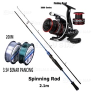Set 3 Bagian Joran Pancing Telescopic 2 Segments 1.8m 2.1m 2.4m joran murah cuci gudang joran pancin
