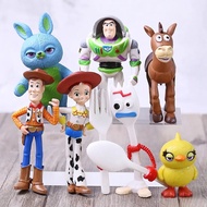 โมเดลToyStory 4 Woody Jessie Buzz Lightyear Bullseye Forky Ducky Bunny PVC 7ชิ้นต่อเซท