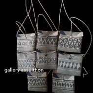 Tas Rotan Selempang Motif Khas Dayak Borneo Handmade