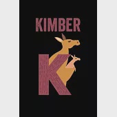 Kimber: Animals Coloring Book for Kids, Weekly Planner, and Lined Journal Animal Coloring Pages. Personalized Custom Name Init