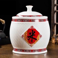 {jewelry craft} 5L Ceramic Rice Dispenser 5kg Big Clay Jar With Cover Porcelain Rice Container Kitch