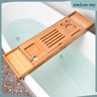 [AmlesoMY] Bath Table Tray Bathtub Rack Multifunctional Soap Dish Tray Holder Tub Organizer for Lava