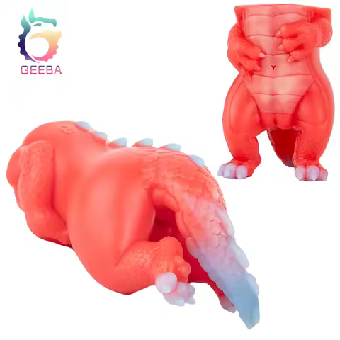 GEEBA Fantasy Red Dragon Design Male Masturbator Silicone Men's Dual Channel Pocket Pussy Onahole Re