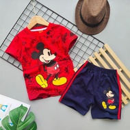 Black Short-Sleeved Set + Shorts With Stripes Bg002