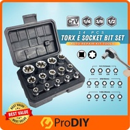 14 PCS Torx E Socket Bit Set Torx Socket Set Rachet Set Steel Repair Kit Automotive Tools Diy
