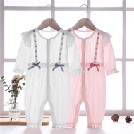 Baby Jumpsuit Summer Clothes Newborn Baby Jumpsuit Cute Bow Thin Princess Pajamas yy9.6 yy9.6