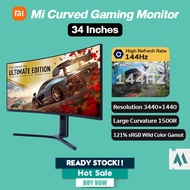 【hot sale】 Xiaomi 34 inch Curved Monitor Mi Ultrawide VA Gaming Display 144hz AMD Free Sync WQHD 12