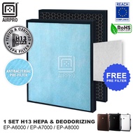 AIRPRO for Hitachi EPF-DV1000H Antibacterial H13 HEPA & DEODORIZING Filter for EP-A6000, EP-A7000, E