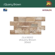 Keramik Dinding Motif Batu Alam Coklat/Roman dQuary Brown 30x60