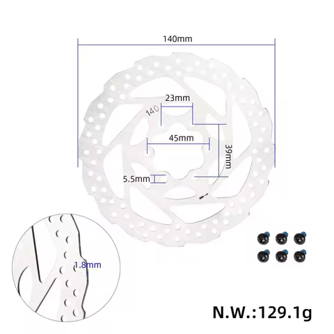 140mm 6-hole Disc Brake For Kukirin G2 Master/G3 Electric Scooter Brake Disc Parts Accessories