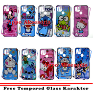 Oppo Realme C21 Case Karakter Boneka Hello Kitty Minnie Keroppi Stitch Doraemon + Tempered Glass