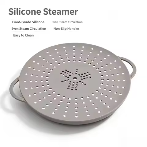 30cm Silicone Steamer for Cooking Food Large Steamer Basket Silicone Vegetable Steamer Basket with D