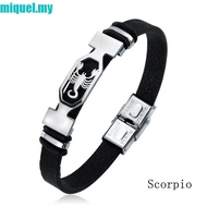 MIQUEL 12 Constellation Bracelet Punk Jewelry Gifts Jewelry Zodiac Sign Aries Virgo Women Bangles Me