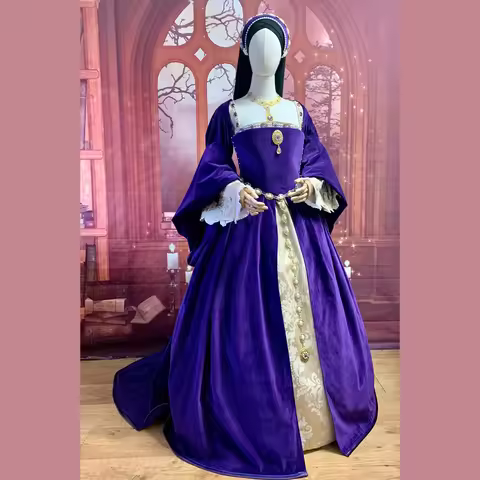 Anne Boleyn purple ball gown Tudor Queen Elizabeth Anne Boleyn Costume purple dress Mary Boleyn Ball