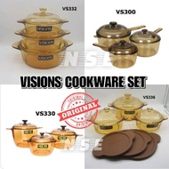 ORIGINAL VISIONS COOKWARE SET / VISIONS COOKPOT / VERSAPOT/ SET PERIUK KACA VISIONS