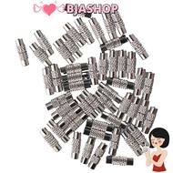 BJASHOP 50pcs Barrel Clasps, 12x4mm Silver Brass Screw Clasps, Screw Connector Fastener Brass 50pcs 