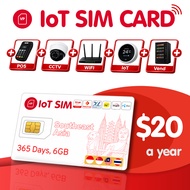 IoT Data SIM Card (4 SEA Countries, 365 Days) Roaming to SG, MY TH, ID | Physical SIM for CCTV, GPS,